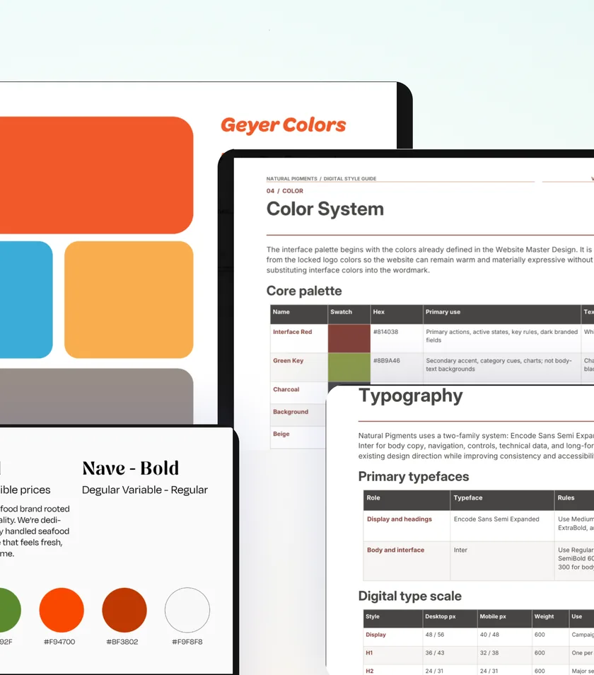 Geyer brand guidelines: color system and typography
