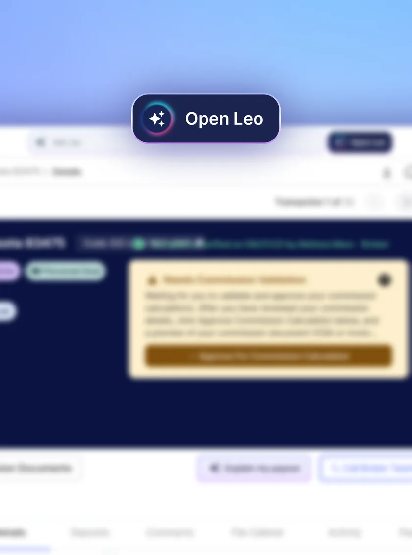 The Open Leo button at the top of the dashboard
