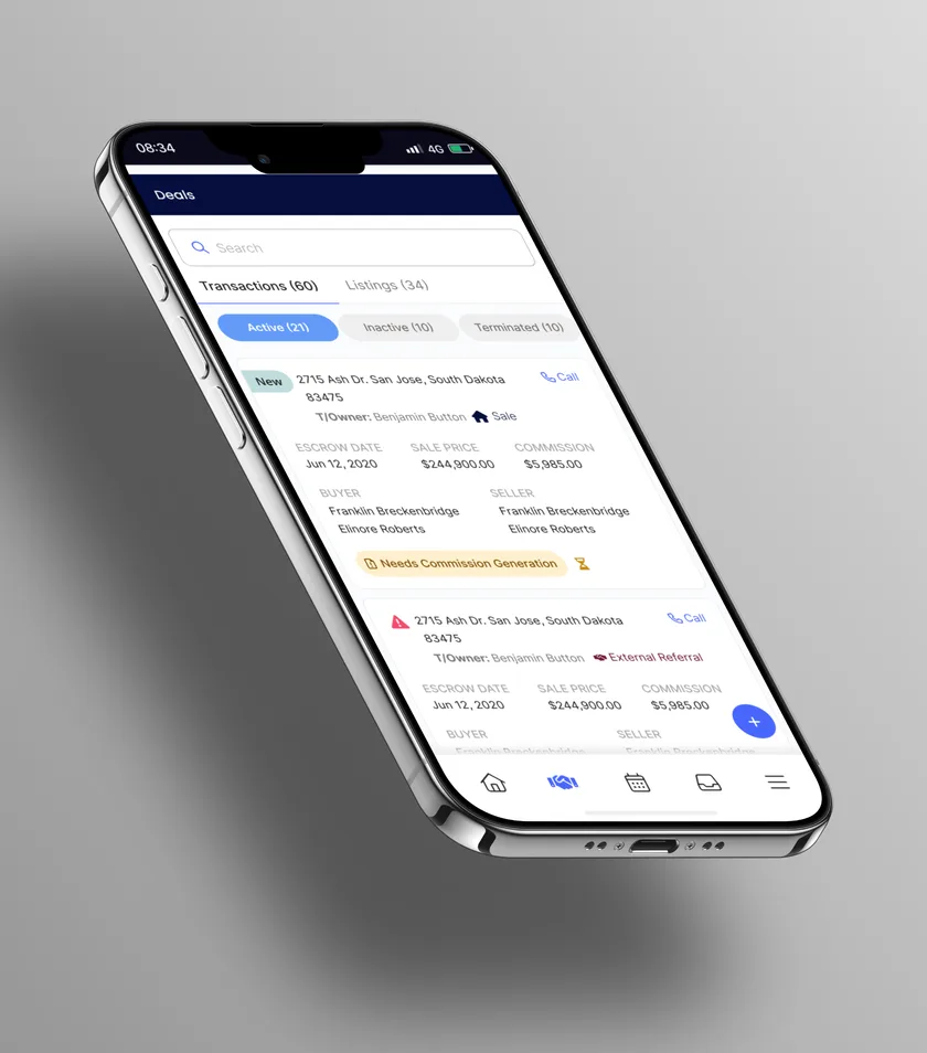 Phone showing the transactions screen where the call feature was first introduced